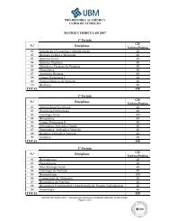 MATRIZ CURRICULAR 2007 1Âº PerÃ­odo N.Âº Disciplinas CH ... - UBM