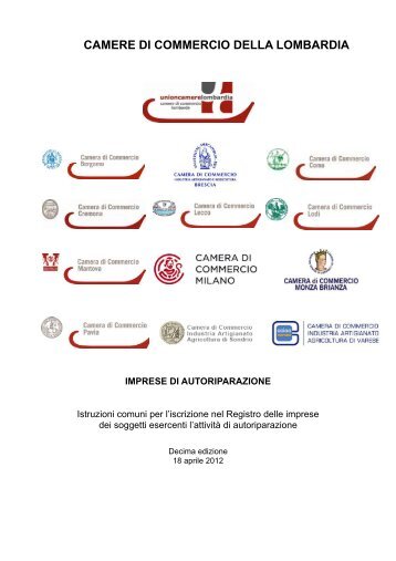 Autoriparatori - prontuario - CCIAA di Pavia - Camere di Commercio