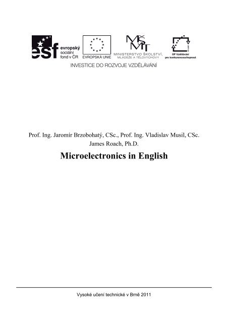 Microelectronics in English - UMEL - VysokÃƒÂ© uÃ„Â enÃƒÂ technickÃƒÂ© v  BrnÃ„Â