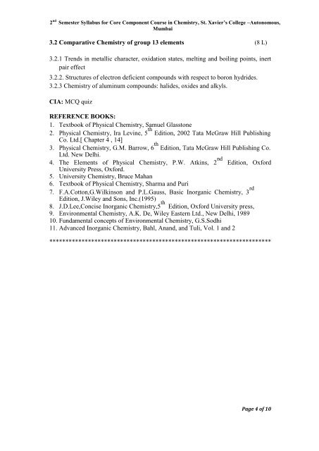 SYLLABUS UNDER AUTONOMY CHEMISTRY Semester II