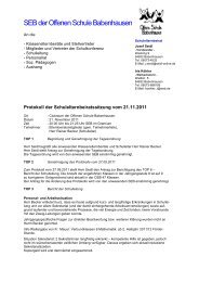 Protokoll 2011/06 der Schulelternbeiratssitzung vom 21.11.2011