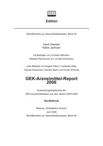 GEK-Arzneimittel-Report 2006 GEK-Arzneimittel ... - bei ArztWiki.de!