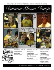 CannonMusic Camp - Hayes School of Music - Appalachian State ...