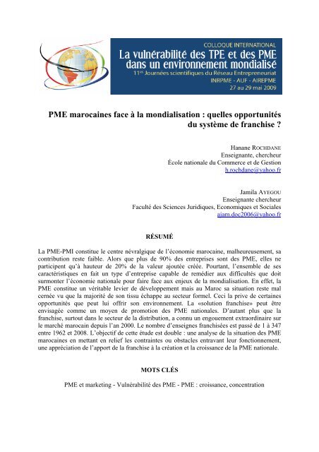 Pme Marocaines Face ã La Mondialisation Quelles - 