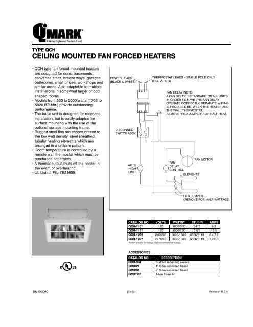 CEILING MOUNTED FAN FORCED HEATERS - Amazon S3