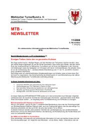 MTB - NEWSLETTER 11/2008 - Märkischer Turnerbund