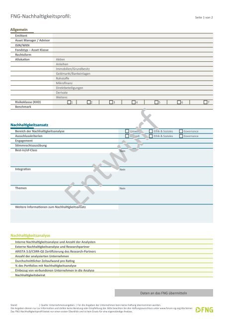 Das FNG-Nachhaltigkeitsprofil fÃ¼r Anbieter zum ausfÃ¼llen