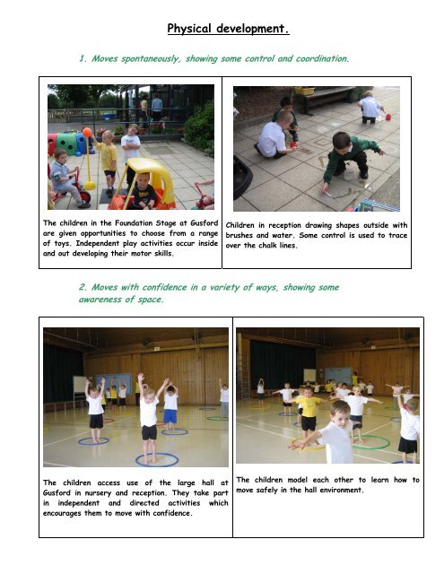 Physical development. - Gusford Primary School