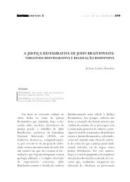 A justiÃ§a restaurativa de John Braithwaite: vergonha reintegrativa