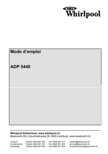 Mode d'emploi ADP 5440 - Whirlpool