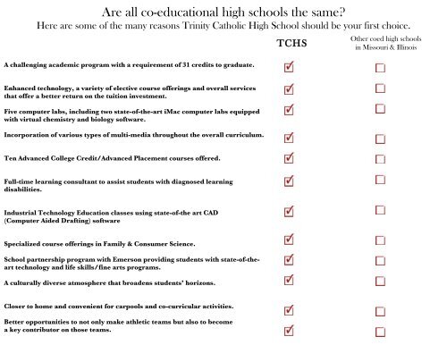 Information - Trinity Catholic High School