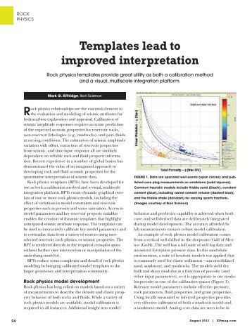 Rock Physics Templates lead to improved interpretation - Ikon Science