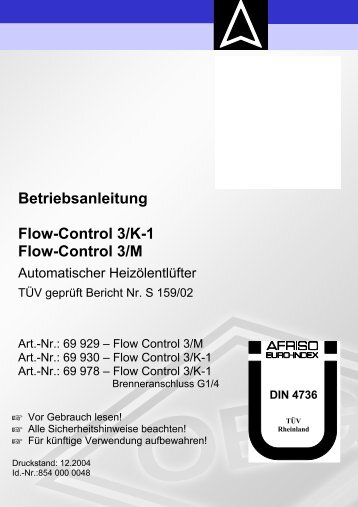 Betriebsanleitung Flow-Control 3/K-1 Flow-Control 3/M - Seltron