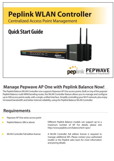 Quick Start Guide Peplink WLAN Controller