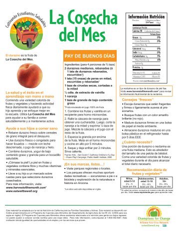 La Cosecha del Mes - Arizona Nutrition Network