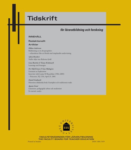 Tidskrift för lärarutbildning och forskning 4/2005