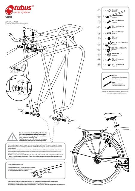 Cosmo Montageanleitung - Tubus