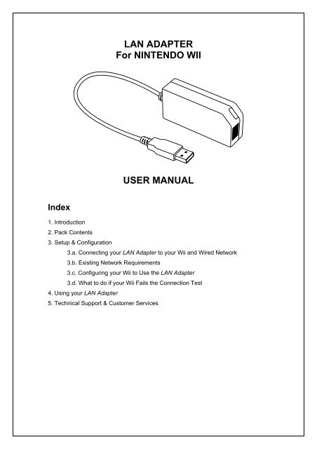 LAN Adapter for NINTENDO Wii - DatelCustomerService.com