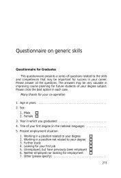 GENERIC COMPETENCE QUESTIONNAIRES