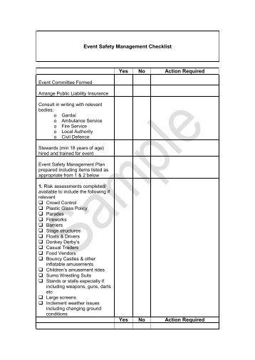 Event Safety Management Checklist