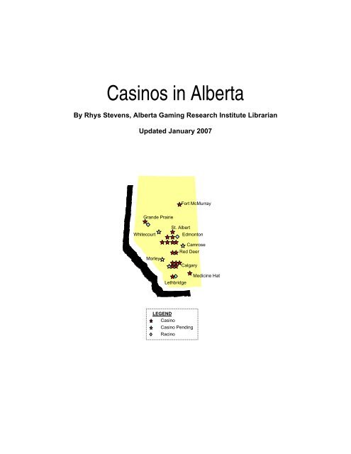 Casinos in Alberta - Alberta Gambling Research Institute - University ...