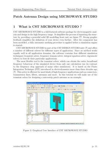 Patch Antenna Design using MICROWAVE STUDIO 1 What is CST ...