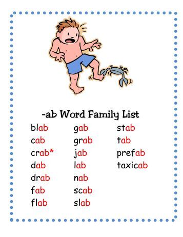 -ill Word Family List - Carl's Corner