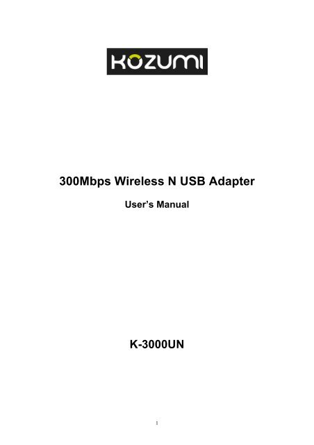300Mbps Wireless N USB Adapter - Kozumi