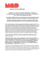 Against the Grain Press Release (pdf) - Museum of Arts and Design