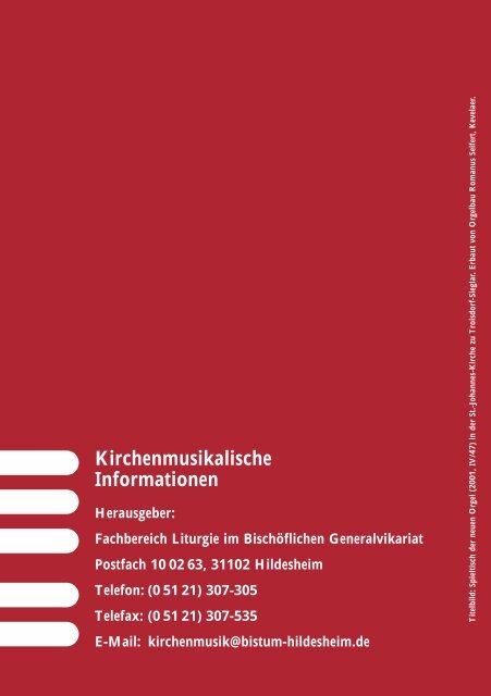 Kirchenmusikalischen Informationen - Bistum Hildesheim