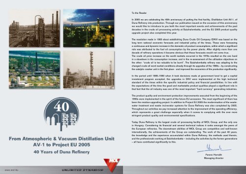40 years of Duna Refinery (pdf, 2.8 MB) - Mol