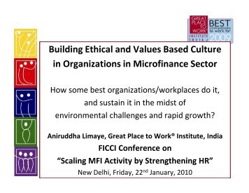 Building Ethical and Values Based Culture in Organizations in ...
