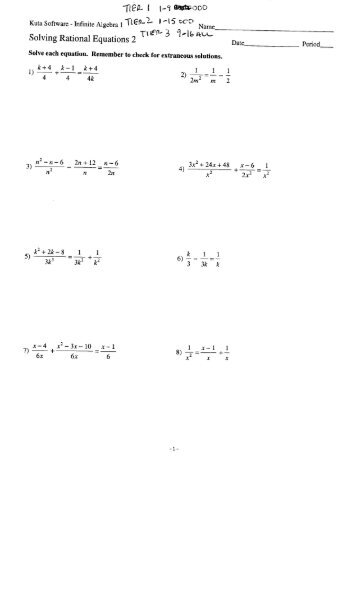Solving Rational Fractional Equations Worksheet  adv pre calc complex fractions and solving 