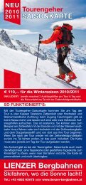 Tourengeher SaiSoNkarTE - Lienzer Bergbahnen AG