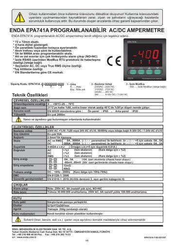 enda epa741a programlanabilir ac/dc ampermetre - Botek Otomasyon