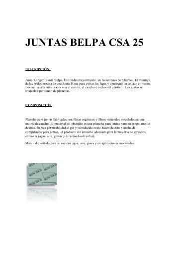 JUNTAS BELPA CSA 25 - Aureo