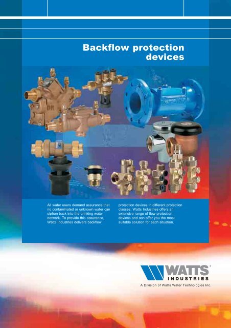 Backflow protection devices - WATTS industries