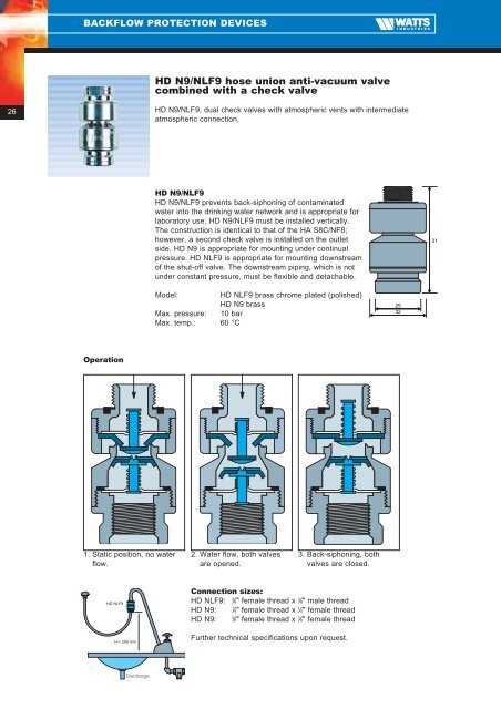 Backflow protection devices - WATTS industries