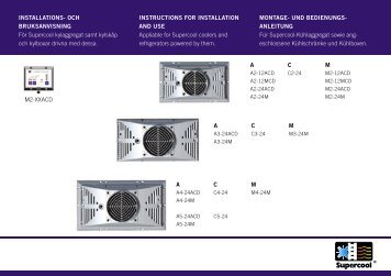 INSTALLATIONS- OCH BRUKSANVISNING För Supercool ...