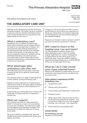 the ambulatory care unit - The Princess Alexandra Hospital | NHS ...