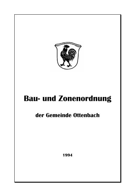 Bau- und Zonenordnung von 1994 - Gemeinde Ottenbach