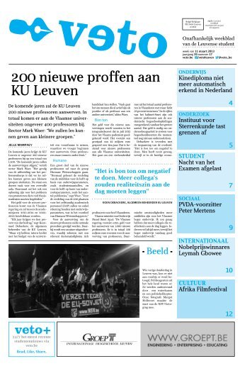 200 nieuwe proffen aan KU Leuven - archief van Veto