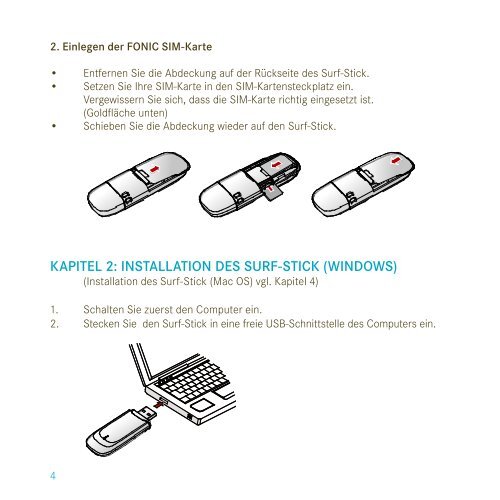 FONIC Surf-Stick Kurzanleitung fÃ¼r Huawei E161 (PDF 1151 KB)