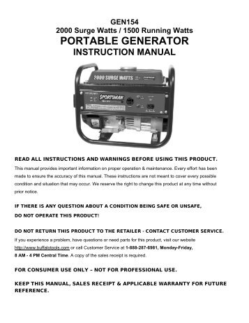 PORTABLE GENERATOR