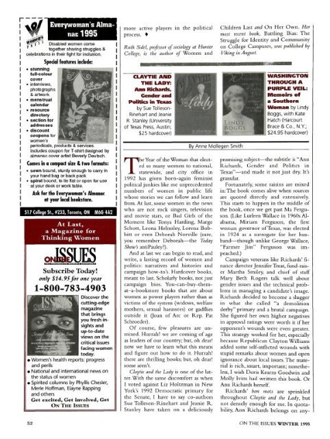 view entire issue in pdf format - On The Issues Magazine