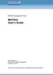 User's Guide - MATSim