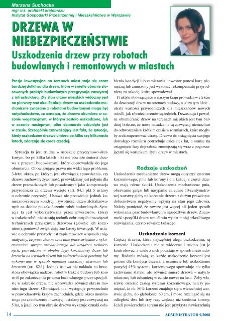 Marzena Suchocka âDrzewa w niebezpieczeÅstwieâ (pdf) - Dendros