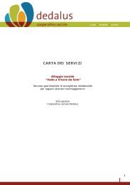 Carta dei servizi VaViSol - Dedalus cooperativa sociale