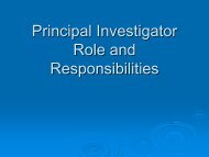 PI Roles and Responsibilities