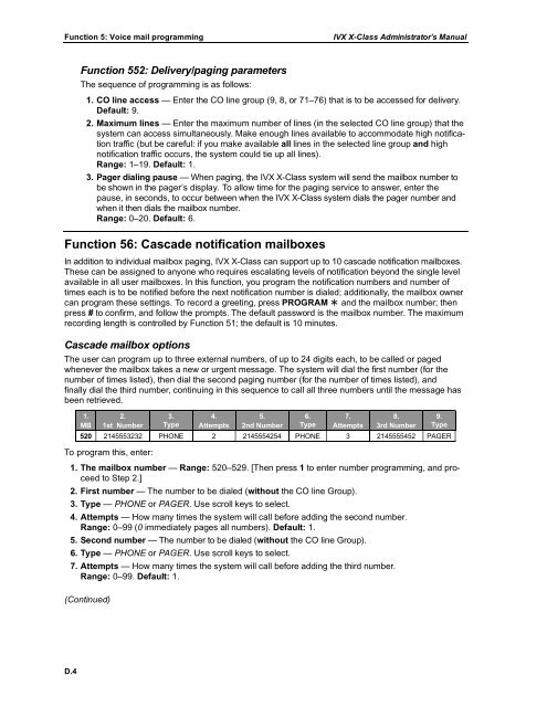 IVX X-Class Administrator's Manual